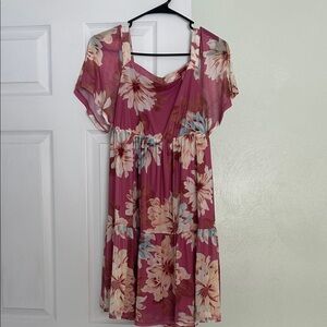 Maurices Floral Mini Dress - Pink and Cream